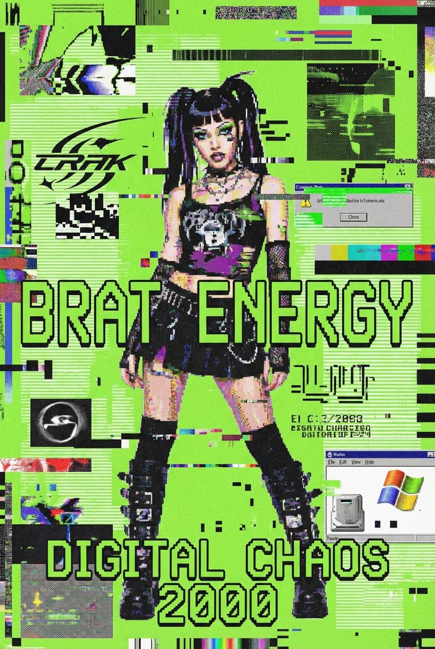 Brat Style Glitch Art Interpretation