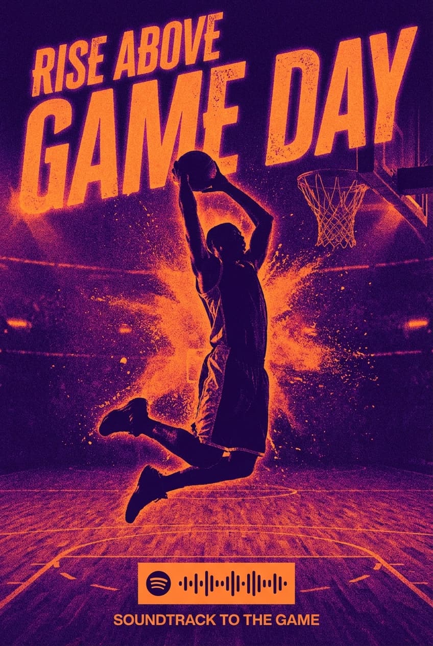 Duotone Silhouette Basketball Player